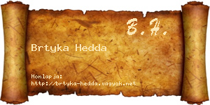 Brtyka Hedda névjegykártya